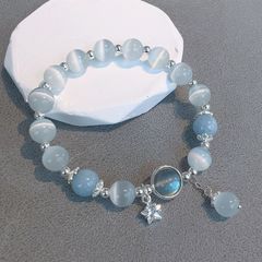 ⭐︎【高級】天然 アクアマリン ブレスレット s925 13.6mm - メルカリ