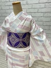 洗える着物　単衣　Lサイズ【20250118-8】単品　ひとえ　仕立て上がり
