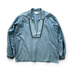 SARTO サルト COTTON DUNGAREE SKIPPER PULLOVER INDIGO ダンガリースキッパープルオーバーシャツ