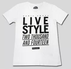 【中古】Tシャツ(女性アイドル) 安室奈美恵 Tシャツ ホワイト 2サイズ 「namie amuro LIVE STYLE 2014」
