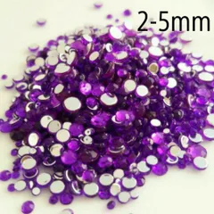 2-5mm高品質ラインストーン 紫色サイズミックス約2mm3mm4mm5mmのサムネイル