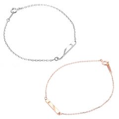 Color: Silver/Pink Gold Canal 4℃ (Yon-do-shi) Pair Bracelet Accessory Silver Pink Gold Jewelry Set 4C Simple (Silver & Pink Gold)
