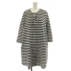 マリメッコ marimekko ワンピース ひざ丈 7分袖 カーディガン ボーダー コットン M 黒 ブラック 白 ホワイト 52189-1-44738 /AN34のサムネイル