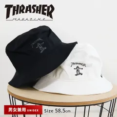 【新品】 帽子 メンズ ハット ブランド バケットハット メンズ 58cm アメカジ メンズハット かっこいい おしゃれ ハット レディース UV対策 大きいサイズ 春 夏 刺繍 ロゴ HAT スラッシャー THRASHER dw1547