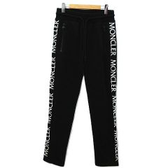 美品 MONCLER モンクレール ドローストリング スウェットパンツ ロゴ刺繍 ブラック 黒 メンズ XS I20918H00011 V8183 ★2884 M00072-0610③