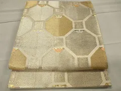 平和屋着物◎六通柄袋帯　蜀江松葉文　金銀糸　正絹　逸品　CAAU7601in