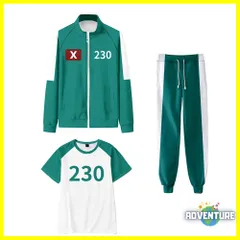 イカゲーム ジャージ 緑グリーン ギフン 子供コスプレ 3点セット キッズ100 110 120 130 140 150 160着ぐるみ ゲーム 映画  ハロウィン仮装 コスチューム衣装 韓国 男の子41