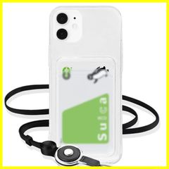 【最短発送】カードケース 透明 いphone11 iphone11 スマホケース iphone11カバー いphone11ケース 2本付き】 【GoKIGIoD】 背面カード収納 ストラップ ソフト バンパーケース 【 ストラップホール 首掛け クリア ネック