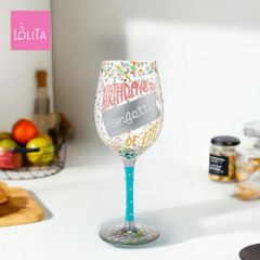 Lolita ワイングラス Birthdays Are Confetti 22.4cm バースディは紙吹雪で | かわいい おしゃれ ポップ モダン デザイン食器 アート ロリータ･ヤンシー 正規輸入品