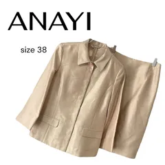 ANAYI アナイ ゴールド ジャケット シャツジャケット ポリエステル100% レディース 38サイズ Mサイズ相当 日本製 フォーマル 長袖 光沢素材 0000445OC