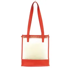 ロエベ LOEWE アナグラム ビニールトートバッグ クリア レザー 赤 レッド /KU ■OH