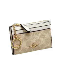 コーチ 財布 レディース COACH コインケース シグネチャー ミニ スキニー ID ケース ポーチ CW870 IMXDM サンド×チョーク 旧88208