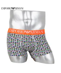 エンポリオアルマーニ ボクサーパンツ メンズ 1枚 前閉じ 下着 emporio armani ea ローライズ s m l xl  ホワイトプリント 【メール便】 正規品 新品 男性 517439