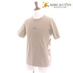 ■ ブラックレーベル クレストブリッジ Tシャツ 半袖 トップス チェック柄 ロゴ プリント メンズ M ライトベージュ 未使用