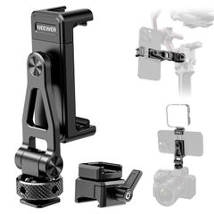 新品 NEEWER スマホ三脚マウント 金属製 360°回転 180°チルト コールドシュー/NATOクランプ付き RS4 RS3 Pro RS2 RSC2ジンバルスタビライザー用 スマホクランプ スマホホルダー コンパチブル iPhone 15 Proカメラ