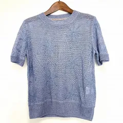 #snc レリアン Leilian ニット・セーター 半袖 麻 刺繍 7 青系 レディース [811330]のサムネイル