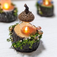 どんぐりランプ　〜ファンタジー〜　LED照明　ミニチュア　ドールハウス　シルバニア　にも
