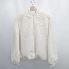 ◇ ⊇ OLIVE des OLIVE オリーブ デ オリーブ 長袖 ボアブルゾン ジャケット サイズM オフホワイト レディース E 【1505290013147】