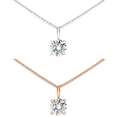 ネックレス レディース 4本爪ペンダント 6mmスーパーキュービックジルコニア シルバー925チェーン あずきチェーン プラチナ仕上げ k18ピンクゴールドコーティング 上品 綺麗 美しい 煌めき 送料無料 ベネチアンチェーン プレゼント 送料無料 秋冬