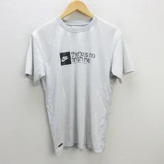 z■ナイキ/NIKE DRY-FIT プリントTシャツ【M】灰/men's/16【中古】■