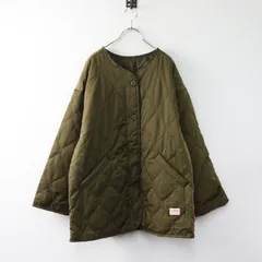 美品 クラシカルエルフ Classical Elf JaVaジャバ コラボ ノーカラー オーバーサイズ キルティング コート M カーキ【2400014528831】