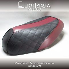 □【DIO ディオ AF34 AF35 SR ZX】張替え済♪　カスタムシート　黒(ダイヤ柄)/ワインレッドライン《Euphoria》□MK47785