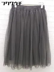 ◇ BEAMS HEART ビームスハート ウエストゴム チュール 膝下丈 フレア スカート チャコールグレー レディース 【中古】 【1002802453090】