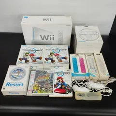 [S13303]Nintendo Wii 本体 ソフト セット/マリオカート/Wii スポーツ リゾート/マリオストライカーズチャージド/ハンドル等