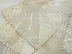5k1479 袋帯　絹　プラチナ二重箔　花宴孔雀文　正倉院文様　華文　銀色　白 2025年最新】正倉院柄 帯の人気アイテム - メルカリ