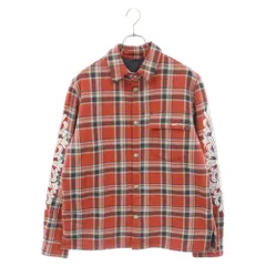 CHROME HEARTS (クロムハーツ) ORKN JNKYD PLD チェック柄 キルティング 中綿シャツジャケット袖 フローラル レッド/ホワイトのサムネイル