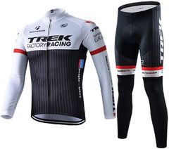 TREK 高弾力 サイクルジャージ上下セット 裏起毛 秋冬 M/L/XL
