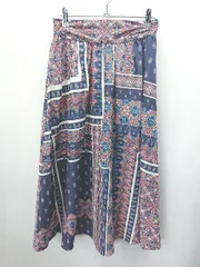 ◇ green label relaxing ロング丈 フレア スカート サイズ38 ネイビー ブラウン レディース E  【1405140005332】