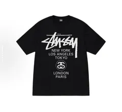 【新品・未使用】STUSSY ステューシー Tシャツ World Tour Tee ブラック メンズ 半袖 男女兼用 人気定番モデル
