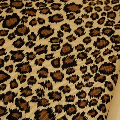 1m　6690-3B　ブラウン　生地 布 アニマル柄 ヒョウ柄 レオパード 動物 ツイル 綿 白 ブラウン ピンク 青 布地 110cm幅