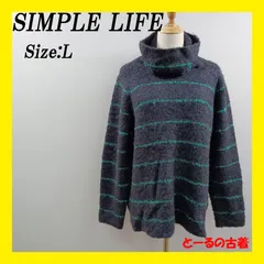 SIMPLE LIFE シンプルライフ トップス セーター ハイネック 長袖 レディース ネイビー 紺 L