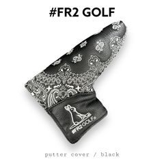 ゴルフ用品 美品 #FR2 GOLF パターカバー ピン型 ブラック ペイズリー