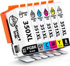【Smart Ink】対応インクカートリッジ 交換用 Canon BCI 350XL BCI 351XL BCI 350 BCI 351 XL (PGBK&BK/C/M/Y/GY 6個パック) と使用できます PIXUS iP7230 iP8730 i