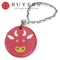 【中古】 エルメス バッグチャーム アニマル 牛 レザー シルバー925 レッド 小物 2009 アクセサリー レディース 女性 HERMES