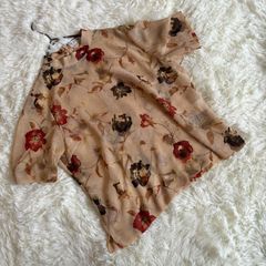 【美品】【VINVERT】花柄ブラウス/フリーサイズ/レッド・ブラウン・ベージュ/ポリエステル