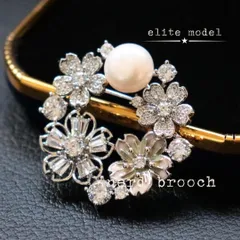 一粒パール　優美なサークル型の桜ブローチ【シルバー】　淡水パール 本真珠 CZジルコニア お花 上品 高級感 大人 新品 結婚式 入学式 卒業式 発表会 NerD