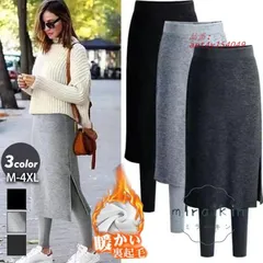 レギンス レディース スキニーパンツ スカート付き サイドスリット 裏起毛 送料無料 おしゃれ 保温 あったか ストレッチ 極暖 裏ボア 暖かい インナー 防寒 秋冬 ant4y154049