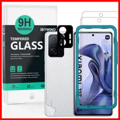 【特売】Ibywind ガラスフィルム Xiaomi 11T 5G/11T Pro 5G 用強化 ガラス 保護 フィルム 2枚セット カメラレンズプロテ クター付き(金属材料) 背面保護フィルム付き 簡単装着キット付き