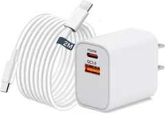 iphone 充電器 type-c PD 20W 2ポート タイプc 充電器 [正規MFi認証品/PSE認証済み] USB C-C 充電ケーブル 2M付き usb-c コンセント 電源アダプター タイプC アイフォン 充電器 iPhone16/15/Pro/