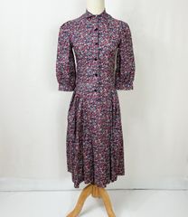 Laura Ashley 英国製 80's ビンテージ 花柄 ワンピース レッド Hungary