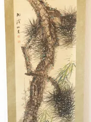 【骨董掛け軸】中国 周昉作　肉筆保証 捲り古美術 AK960A12-3 骨董掛け軸】中国 周昉作 肉筆保証 捲り古美術 AK960A12-3
