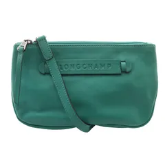 ロンシャン ミニショルダーバッグ レザー ロゴ 緑