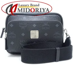 【未使用に近い】MCM ブラウン ボディバッグ　ファスナー　エンボスロゴ　金具 未使用に近い】MCM ブラウン ボディバッグ ファスナー エンボス