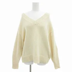 グリーンレーベルリラクシング ユナイテッドアローズ green label relaxing 美品 ニット セーター Vネック ローゲージ 長袖 アイボリー /FF