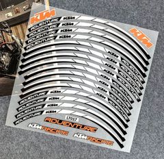 ★アウトレット★新品 MotoGP KTM RACING 17インチ 汎用 ホイールリム ステッカー 前輪後輪セット レーシング デカール リム・ストライプ 02