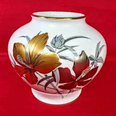 咲良SAKURA★未使用★大倉陶園　金銀の鶴　花瓶　外径φ約24cm 2025年最新】大倉陶園 花器の人気アイテム - メルカリ